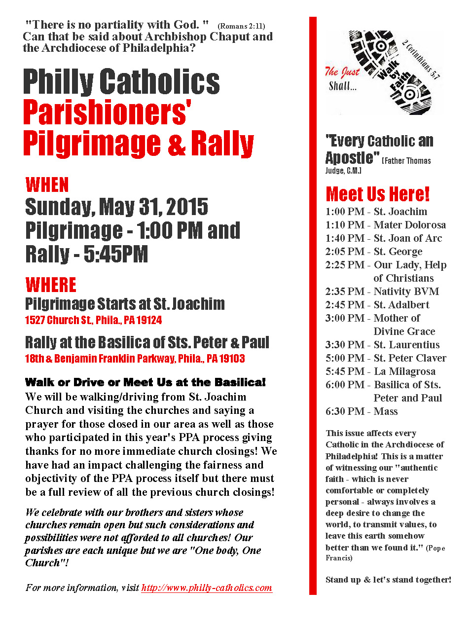 Parishioners' Pilgrimage Flyer